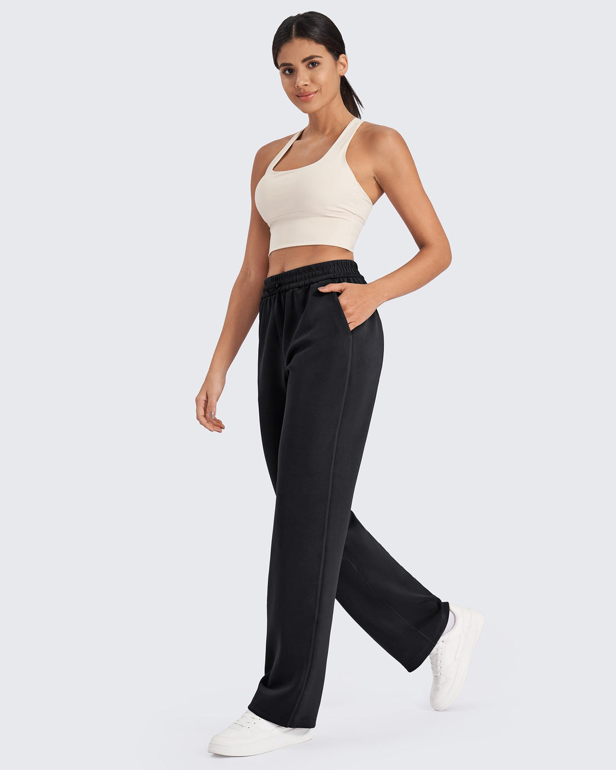 Smoofit Mid-Waist Wide Leg Sweatpants Short