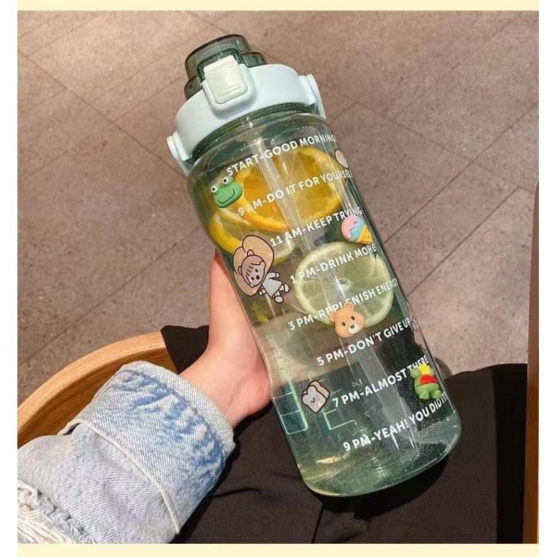 2Litter Large Plastic Bottle with Motivational Quotes
