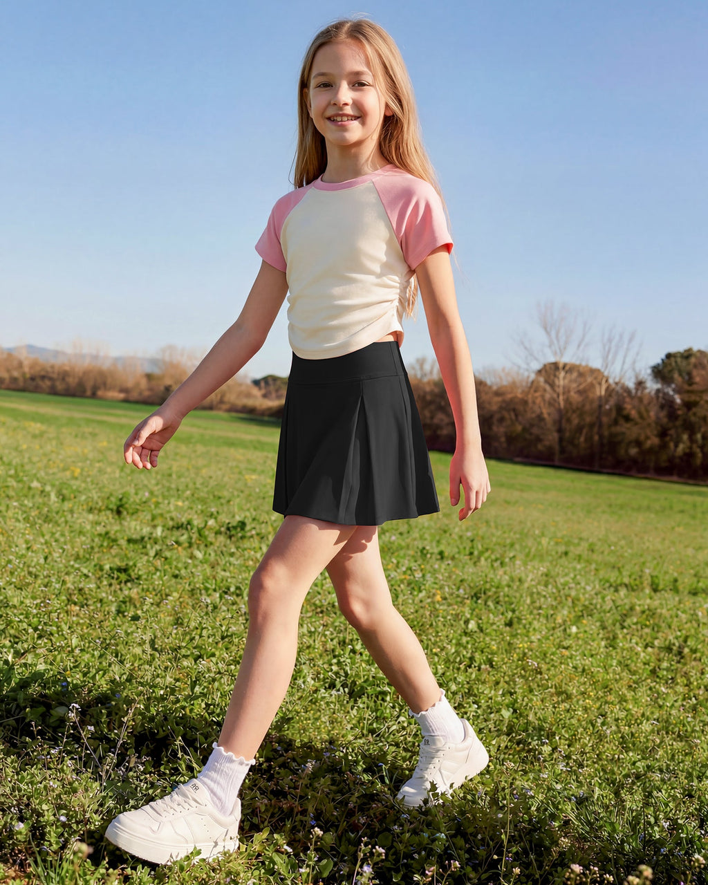 G4Free Chillwhisp Pleated Tennis Skirt for Girls – High Waisted Skort with 4 Pockets