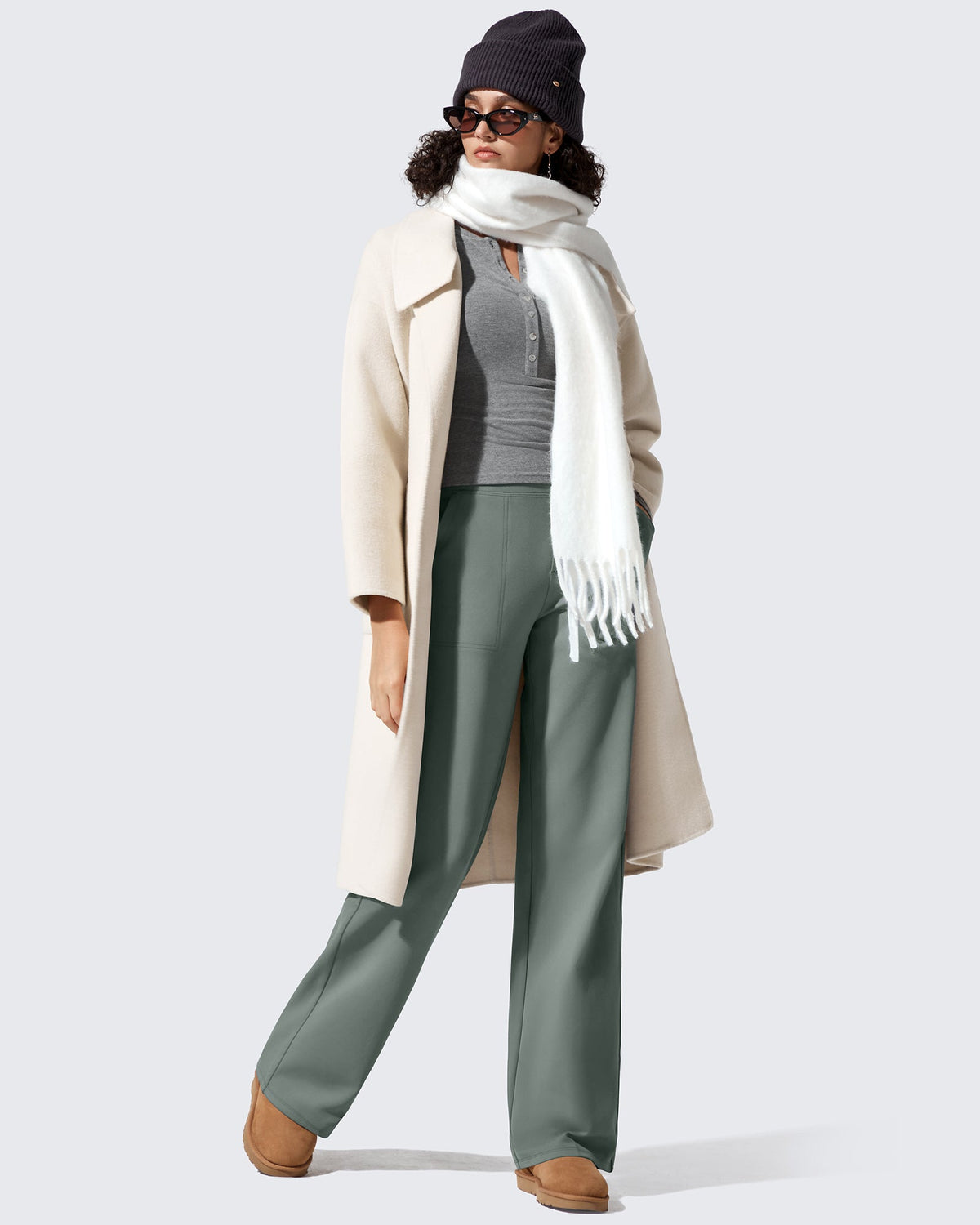 EverGoing Fleece Lined High-Waisted Dressy Pants