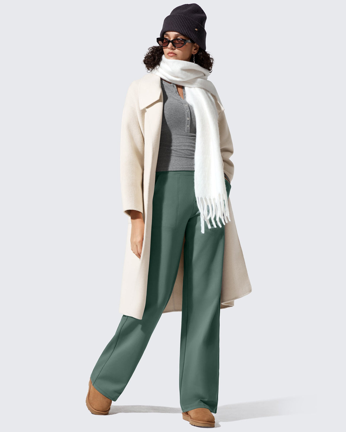 EverGoing Fleece Lined High-Waisted Dressy Pants