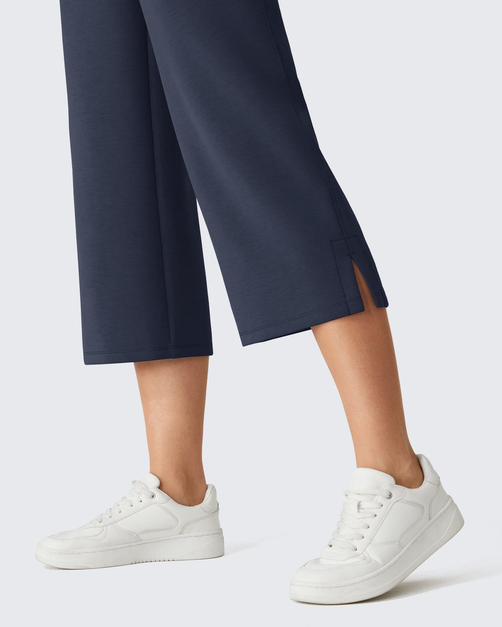 G4Free Smoofit Drawstring Wide Leg Capri Pants with Pockets