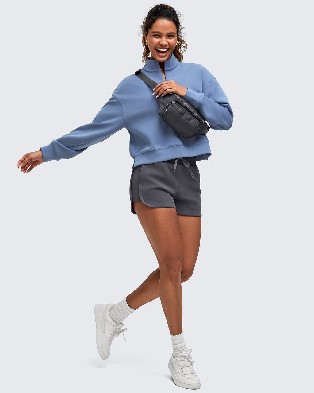 Smoofit Half-Zip Mock Neck Long Sleeve Sweatshirts