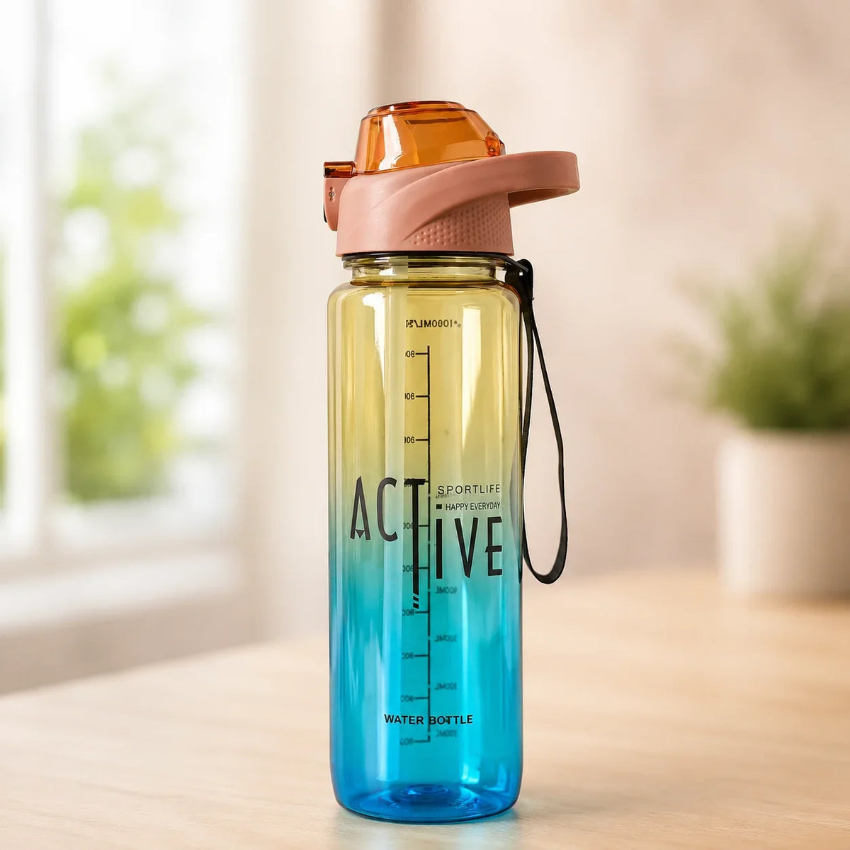 Active Gradient Plastic Water Bottle with Carry Handle