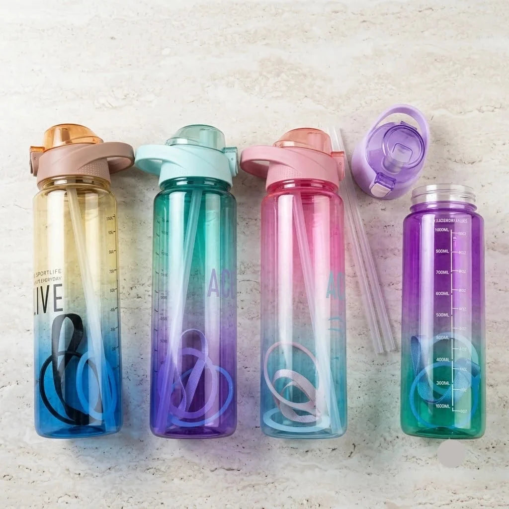 Active Gradient Plastic Water Bottle with Carry Handle