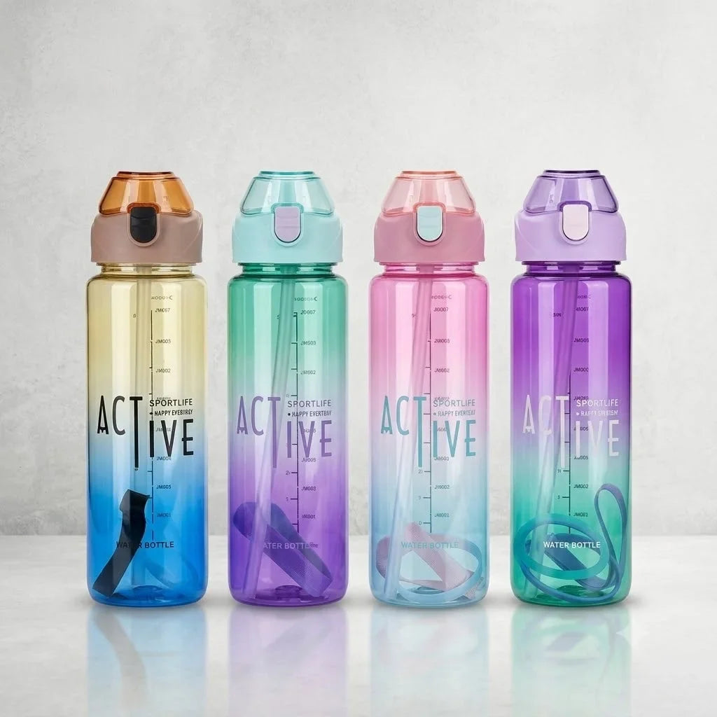 Active Gradient Plastic Water Bottle with Carry Handle