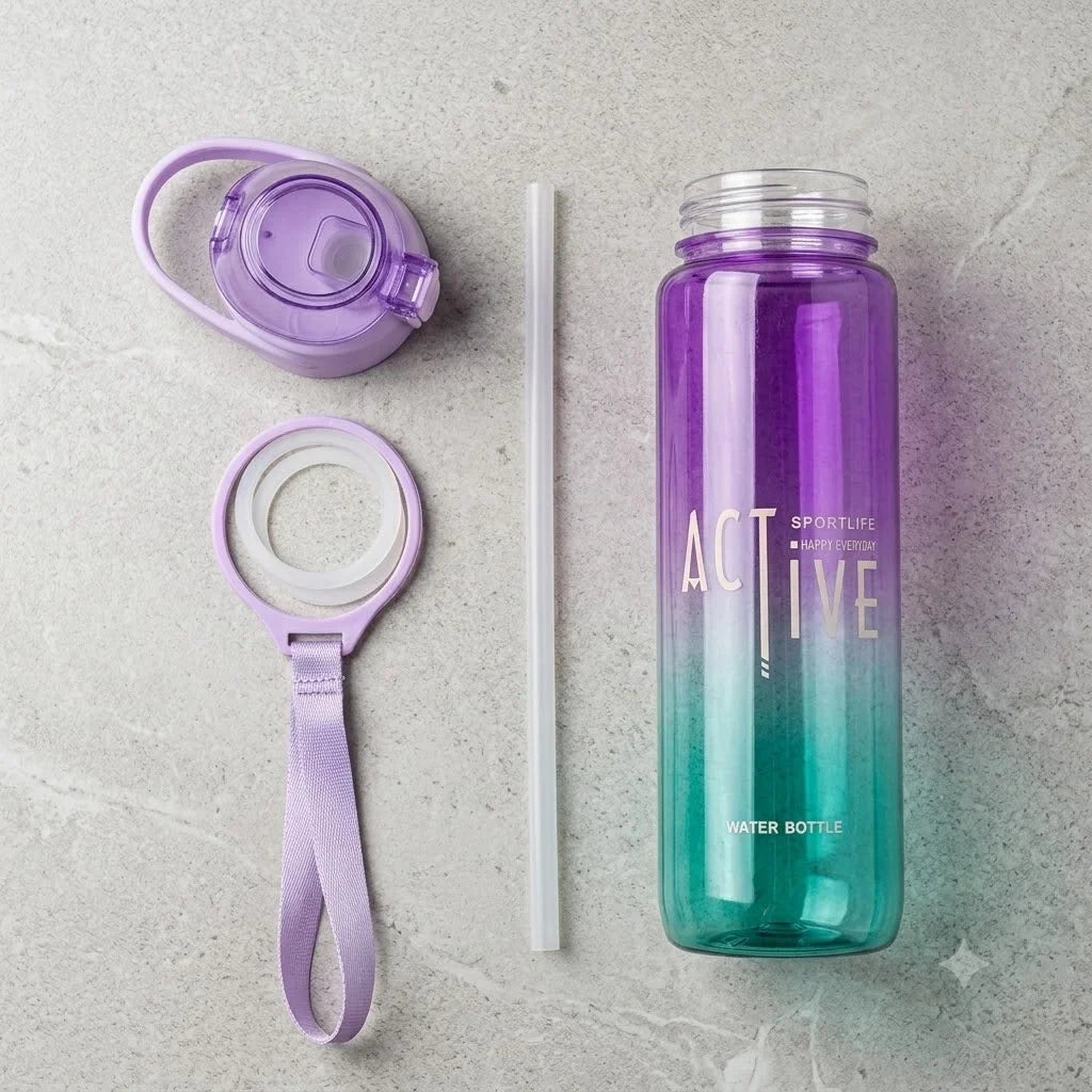 Active Gradient Plastic Water Bottle with Carry Handle