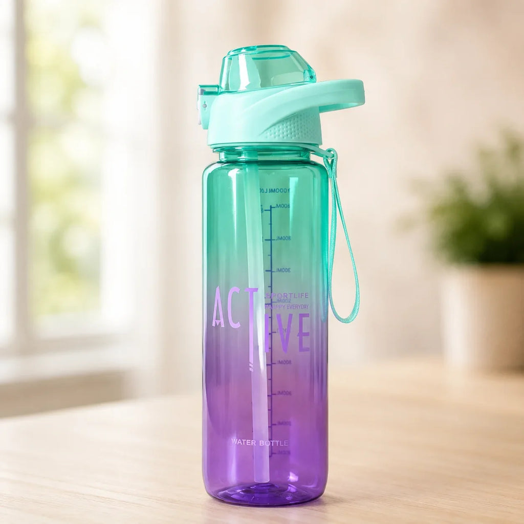Active Gradient Plastic Water Bottle with Carry Handle