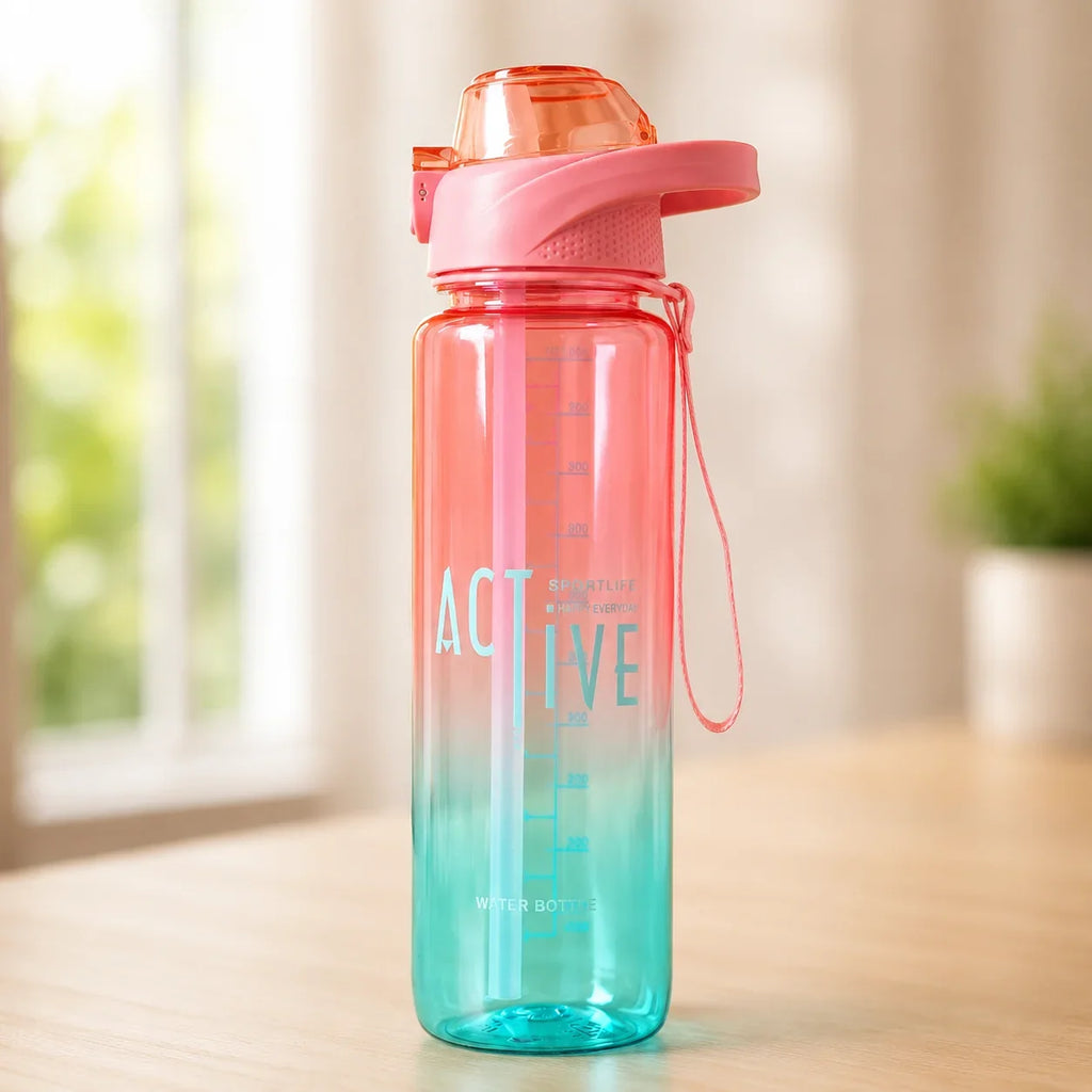 Active Gradient Plastic Water Bottle with Carry Handle