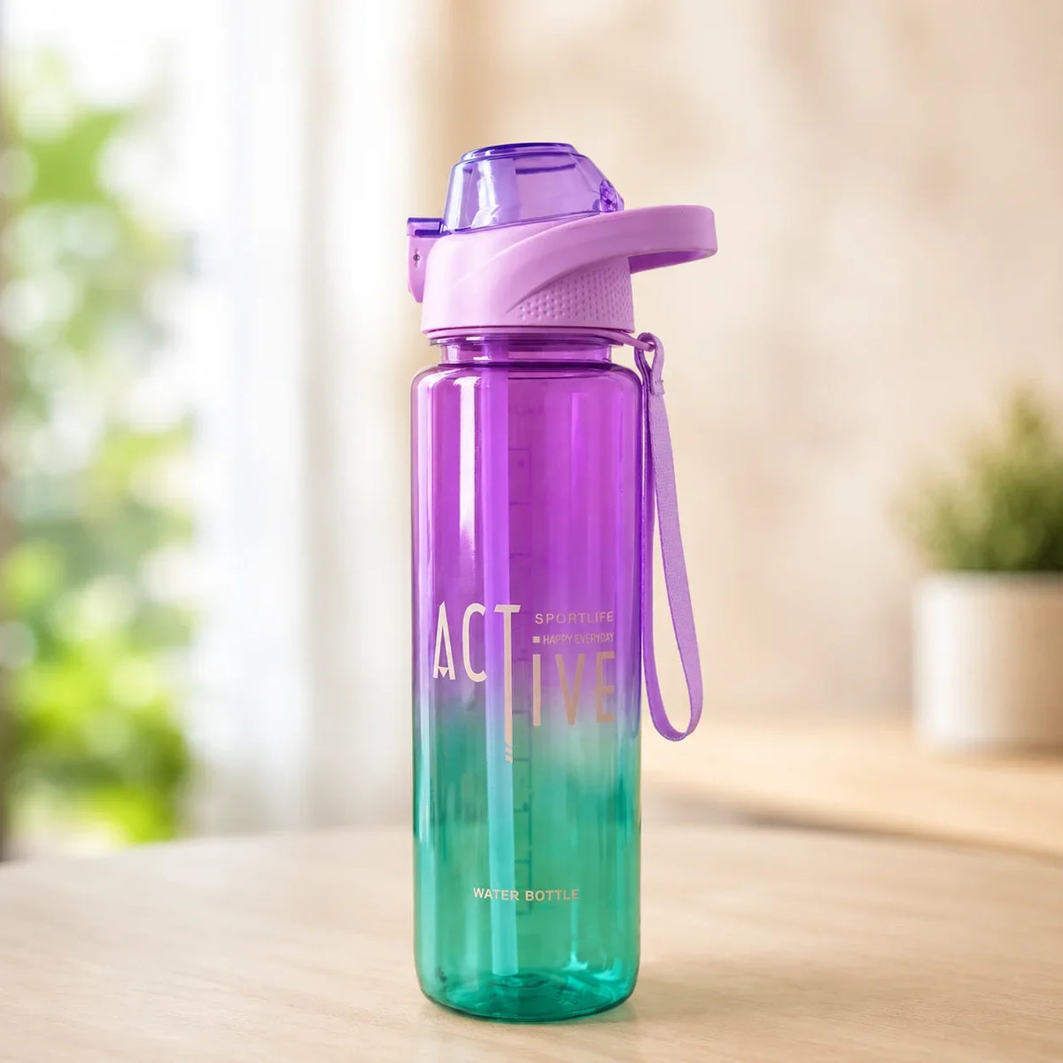 Active Gradient Plastic Water Bottle with Carry Handle