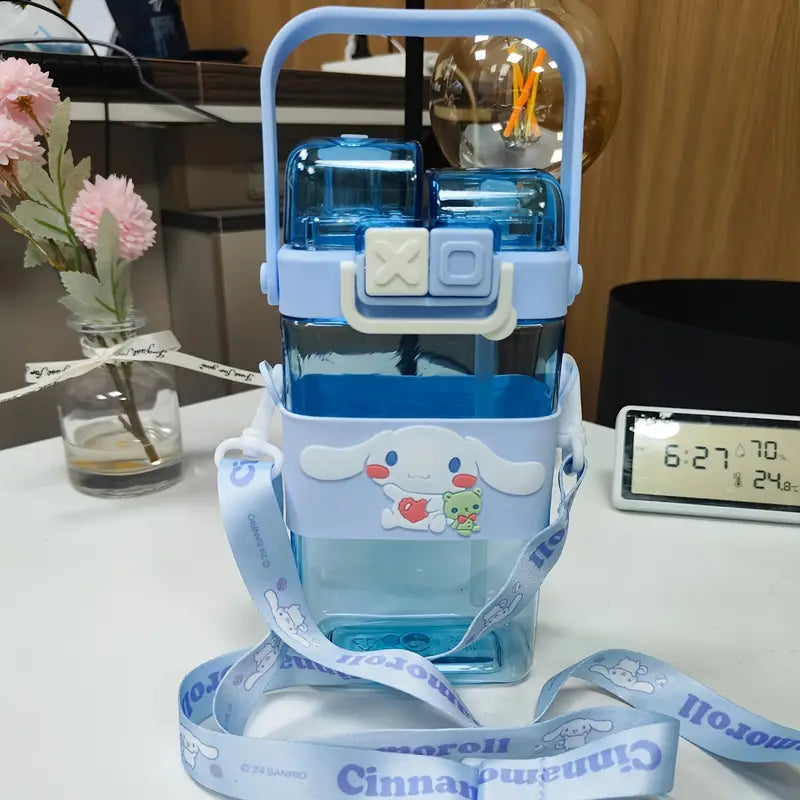 Sanrio Plastic Water Bottle with Dual Dirnking Mode