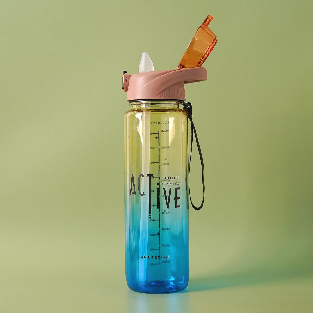 Active Gradient Plastic Water Bottle with Carry Handle