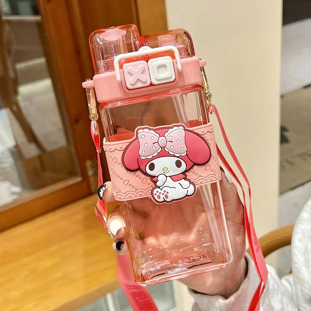 Sanrio Plastic Water Bottle with Dual Dirnking Mode