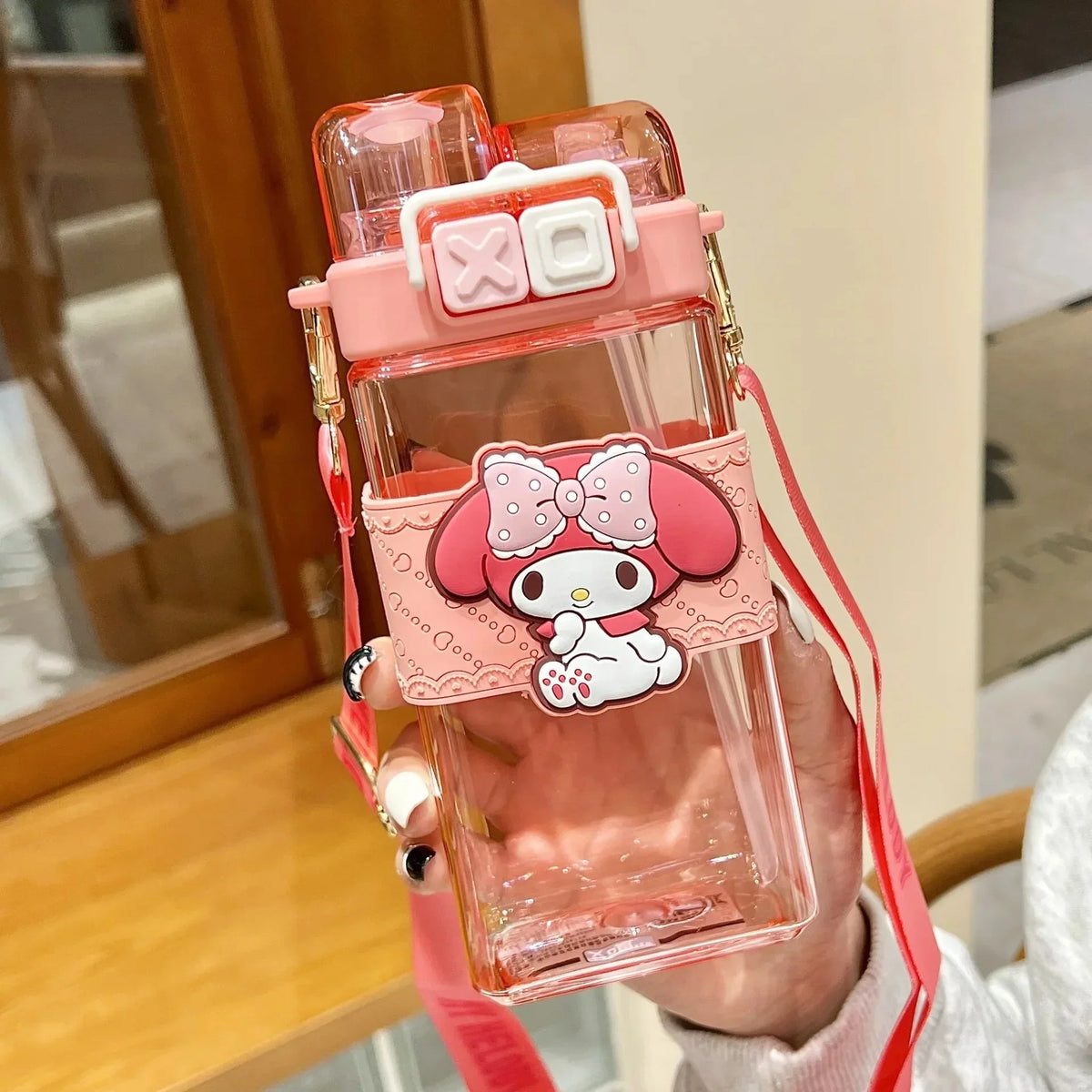 Sanrio Plastic Water Bottle with Dual Dirnking Mode