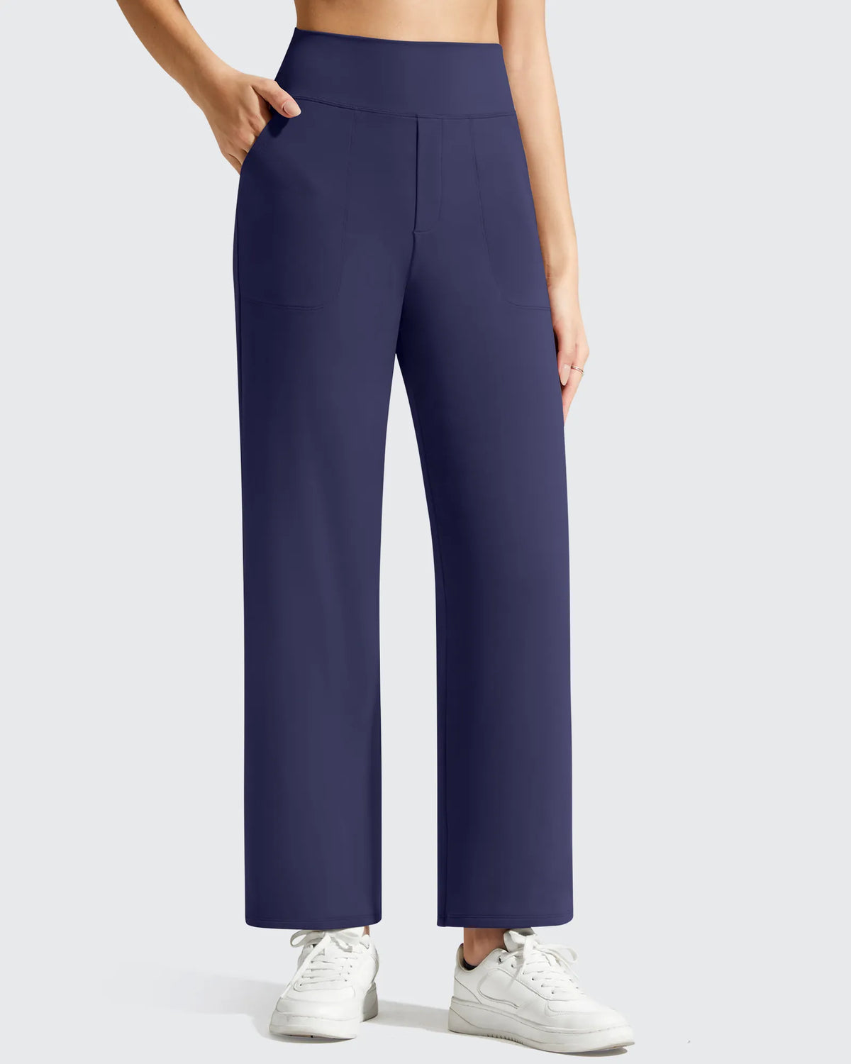 BareFeel Faux Fly Ankle Length Casual Dress Pants