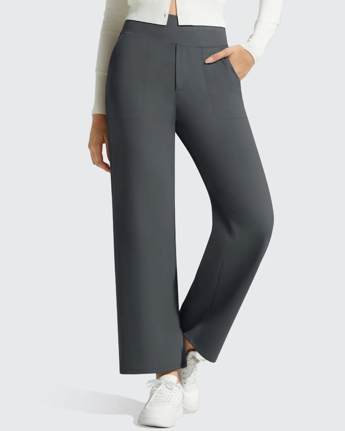BareFeel Faux Fly Ankle Length Casual Dress Pants