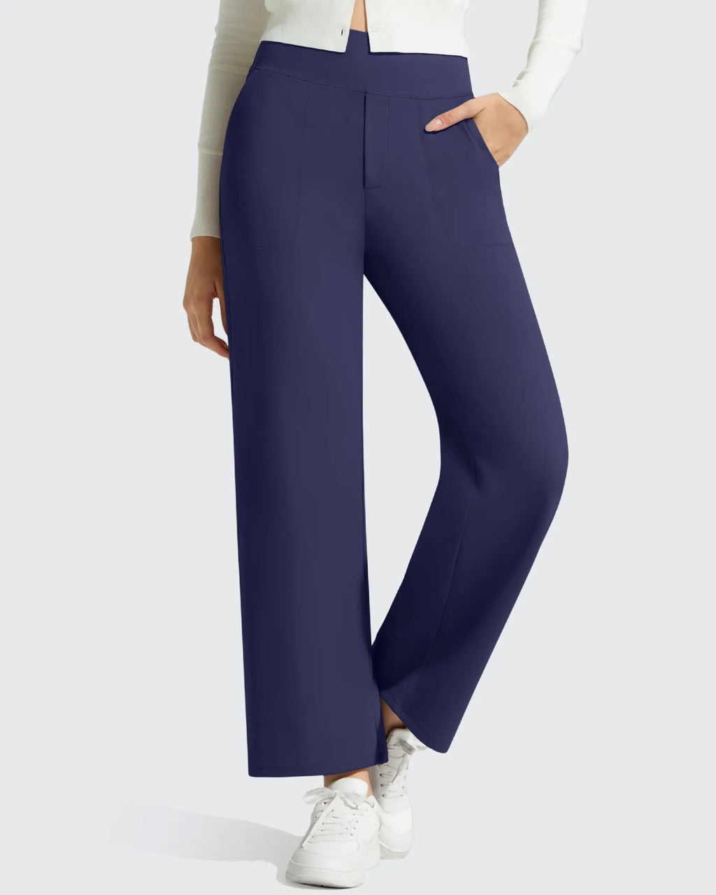 BareFeel Faux Fly Ankle Length Casual Dress Pants