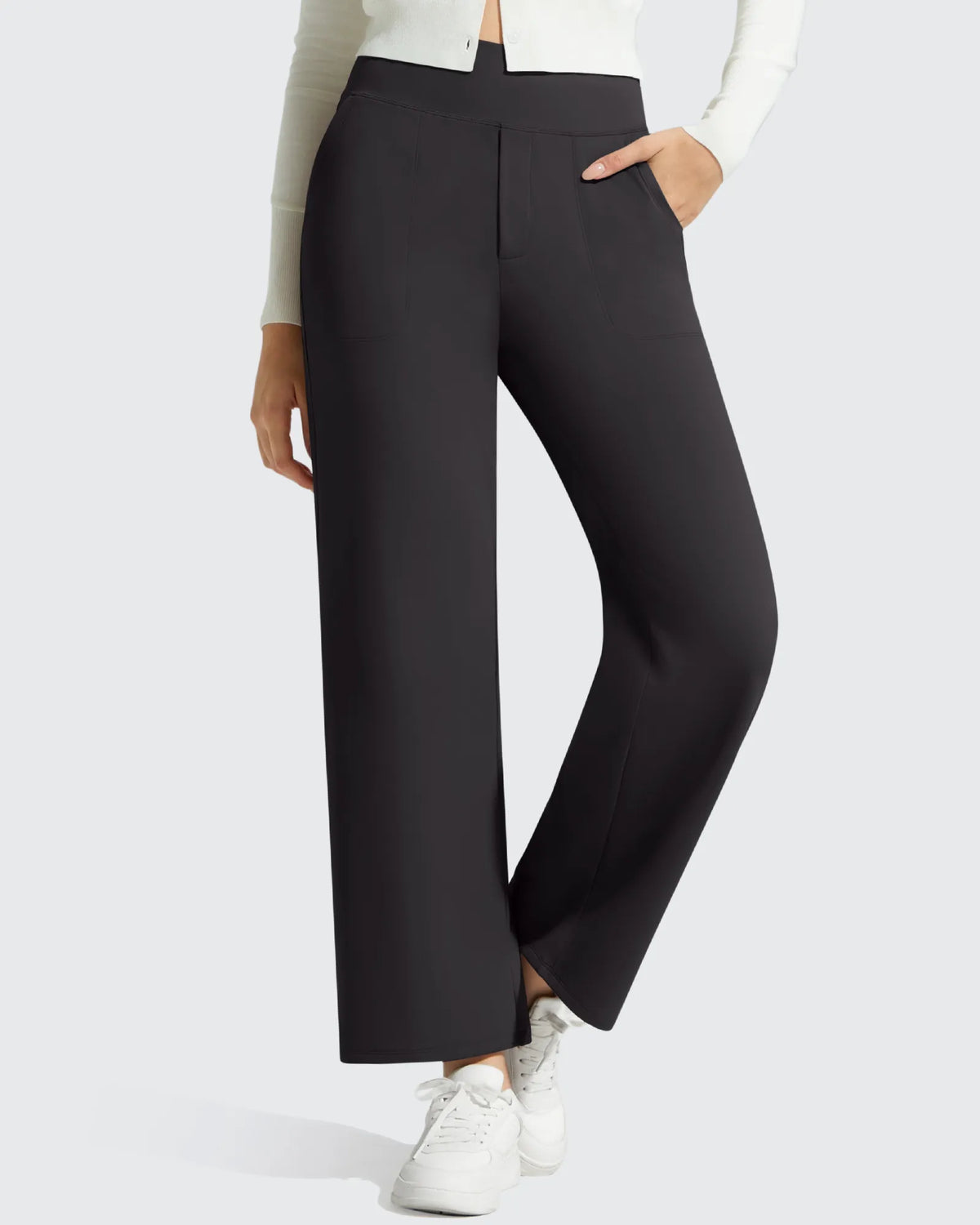 BareFeel Faux Fly Ankle Length Casual Dress Pants