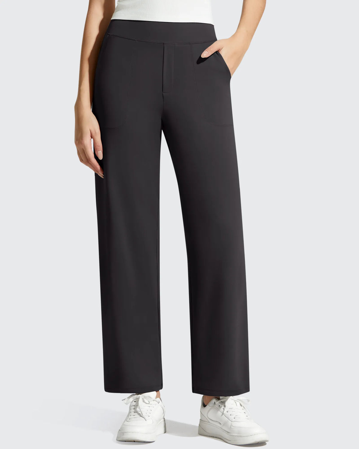 BareFeel Faux Fly Ankle Length Casual Dress Pants