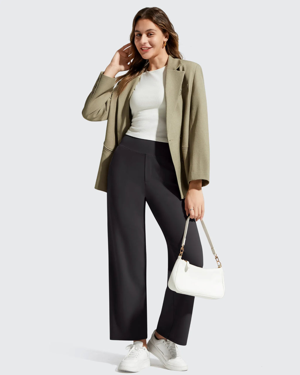 BareFeel Faux Fly Ankle Length Casual Dress Pants