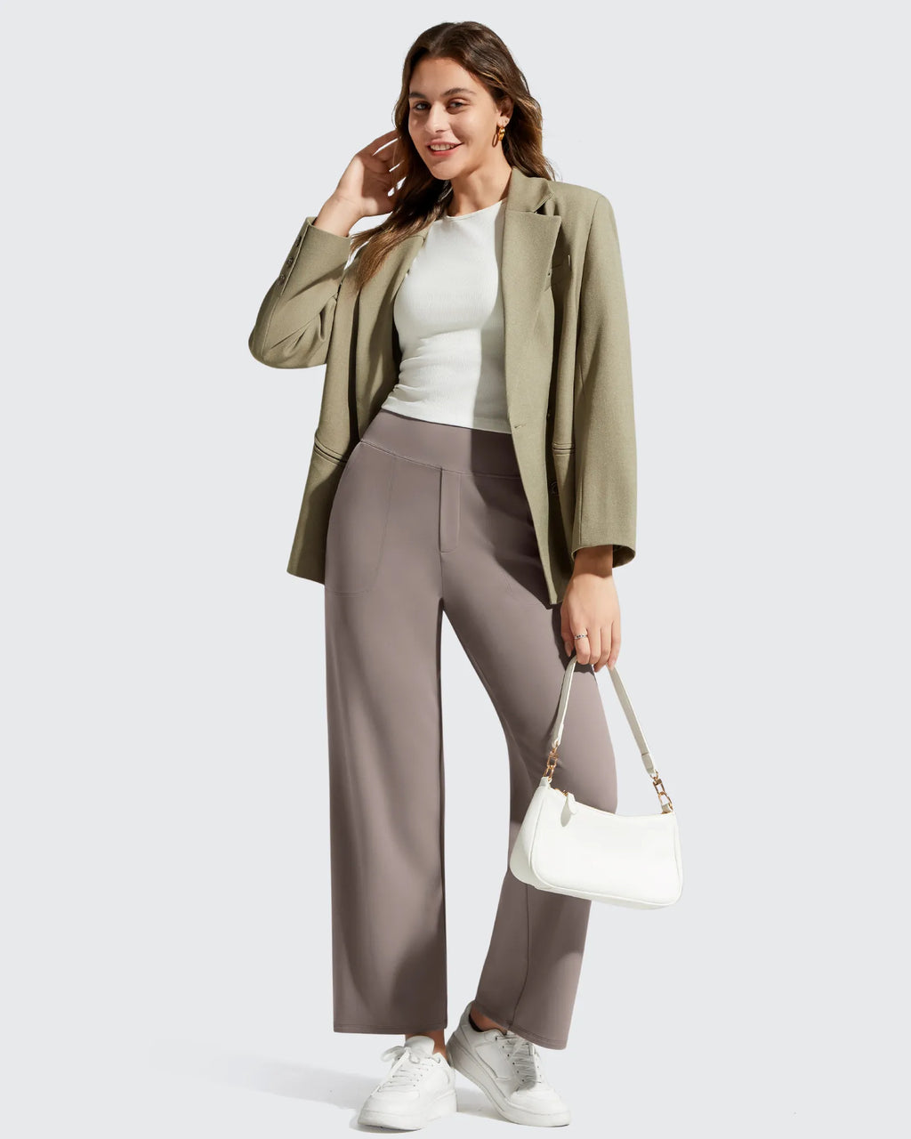BareFeel Faux Fly Ankle Length Casual Dress Pants