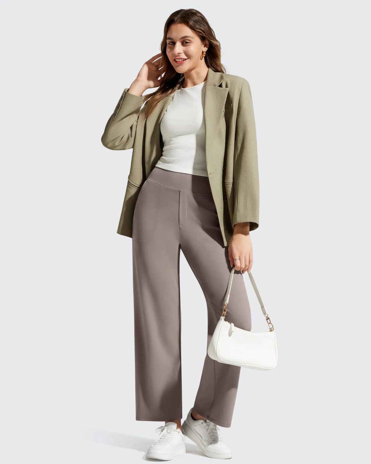 BareFeel Faux Fly Ankle Length Casual Dress Pants