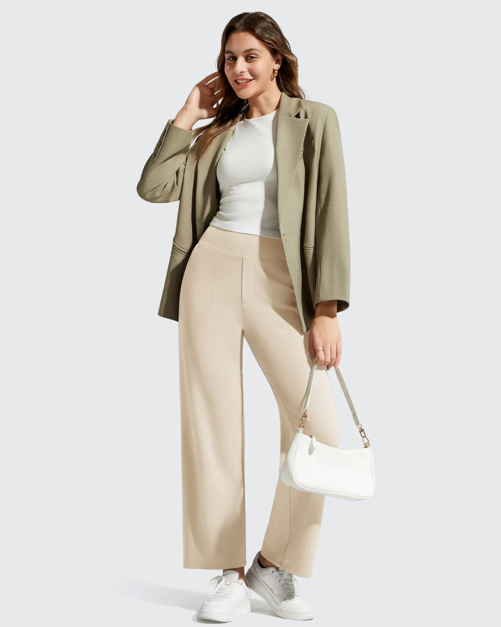 BareFeel Faux Fly Ankle Length Casual Dress Pants