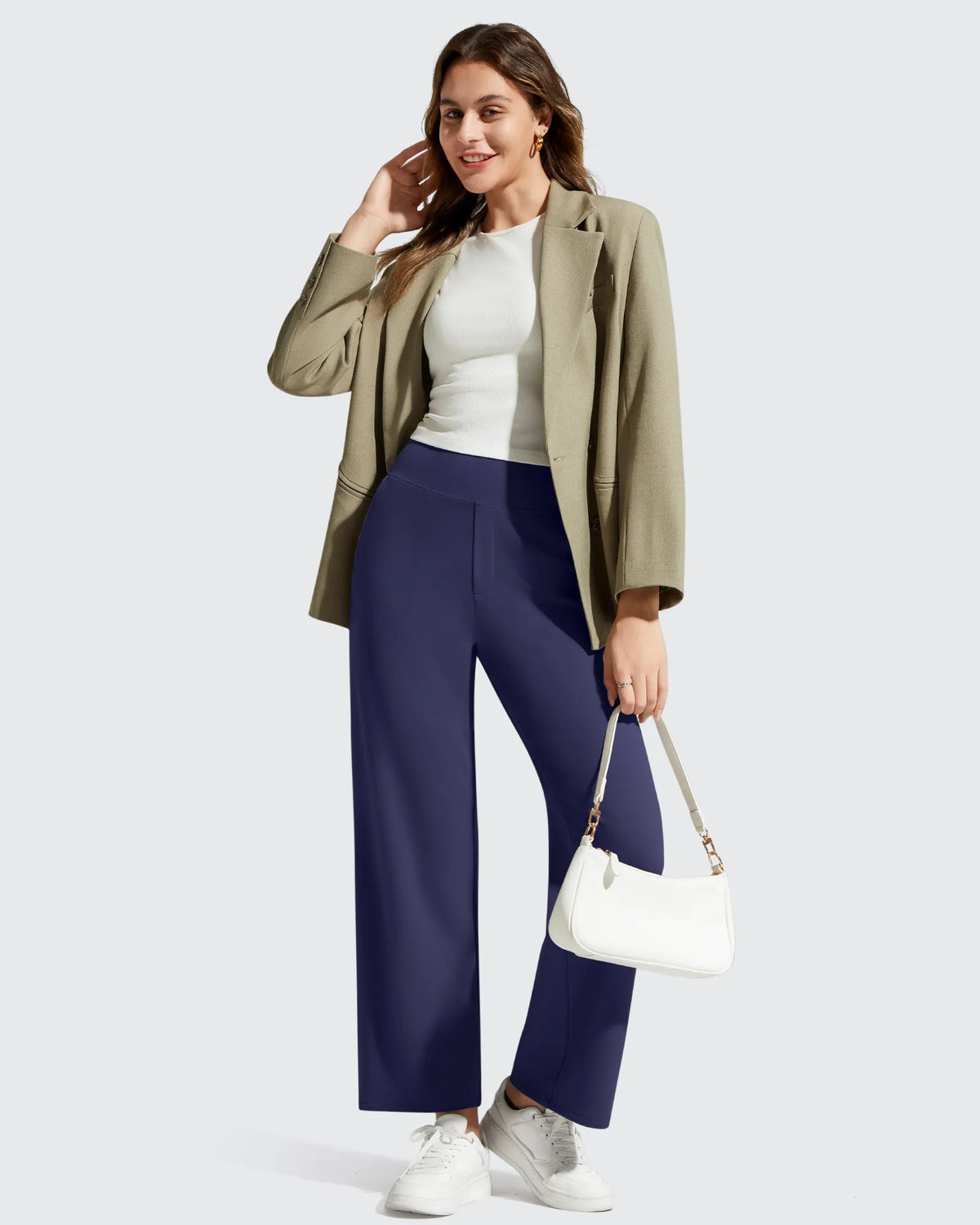BareFeel Faux Fly Ankle Length Casual Dress Pants