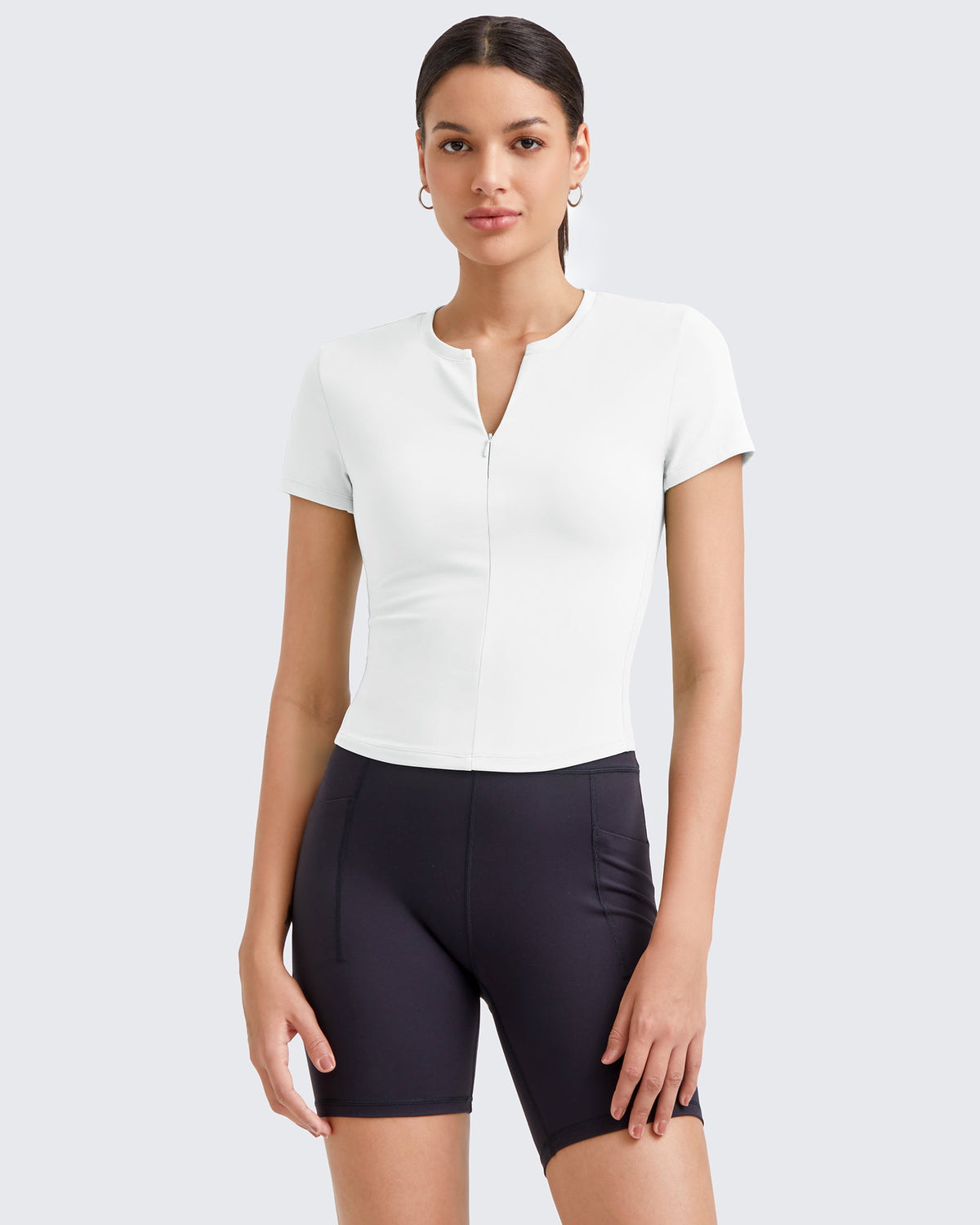 Loose Business Casual Pants + BareFeel Half Zip Slim Fit Tops