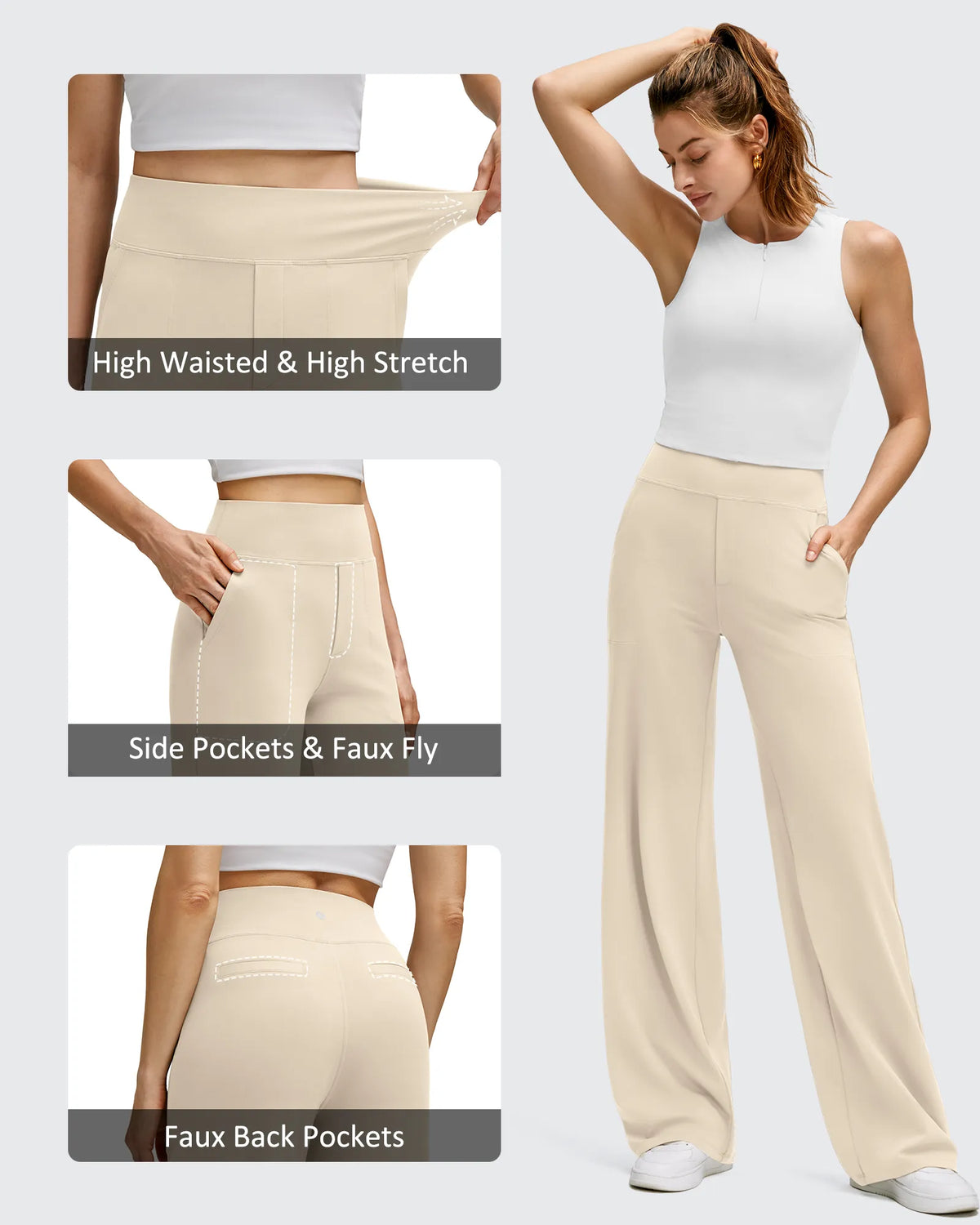BareFeel High Stretch Wide Leg Yoga Pants