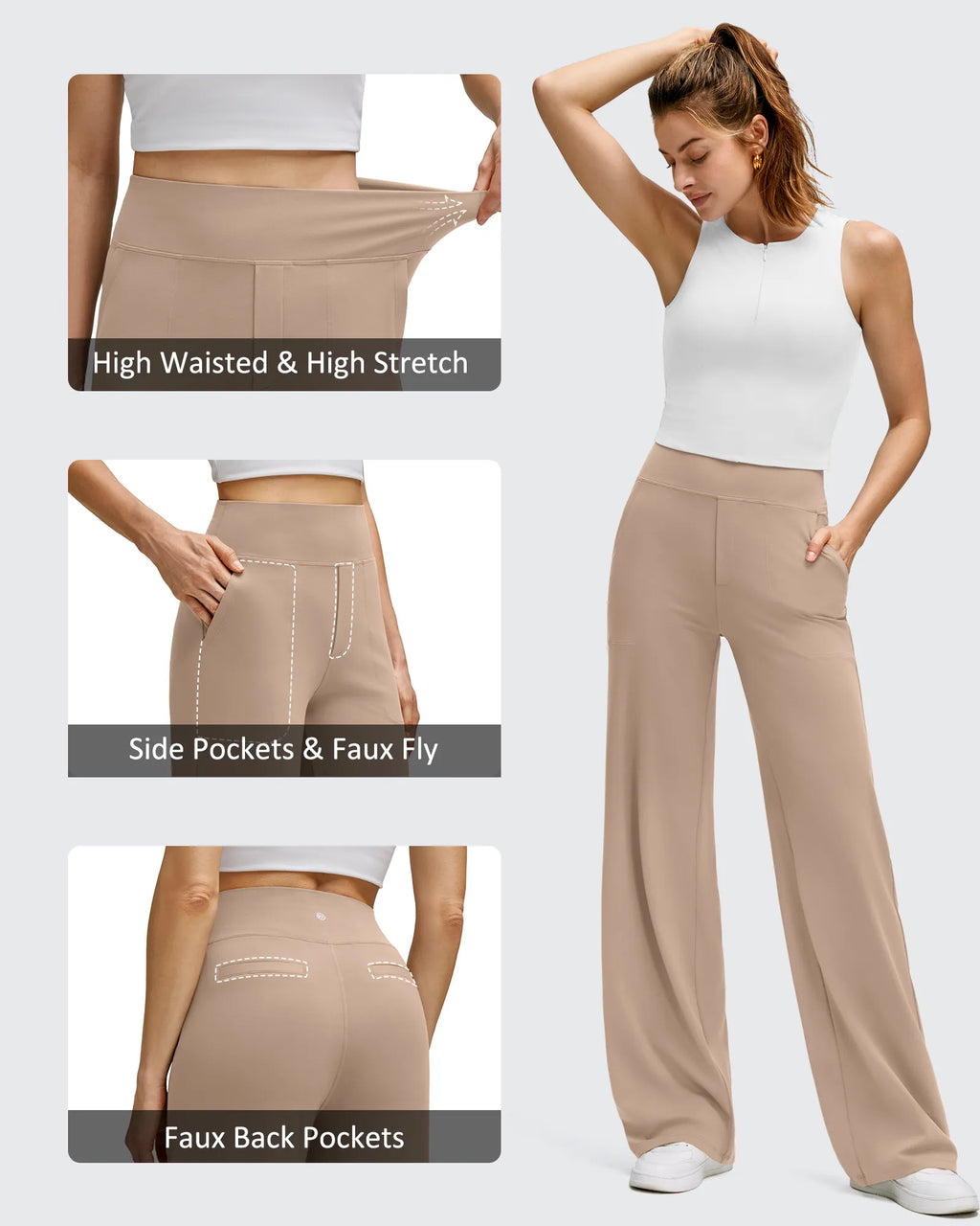 BareFeel High Stretch Wide Leg Yoga Pants