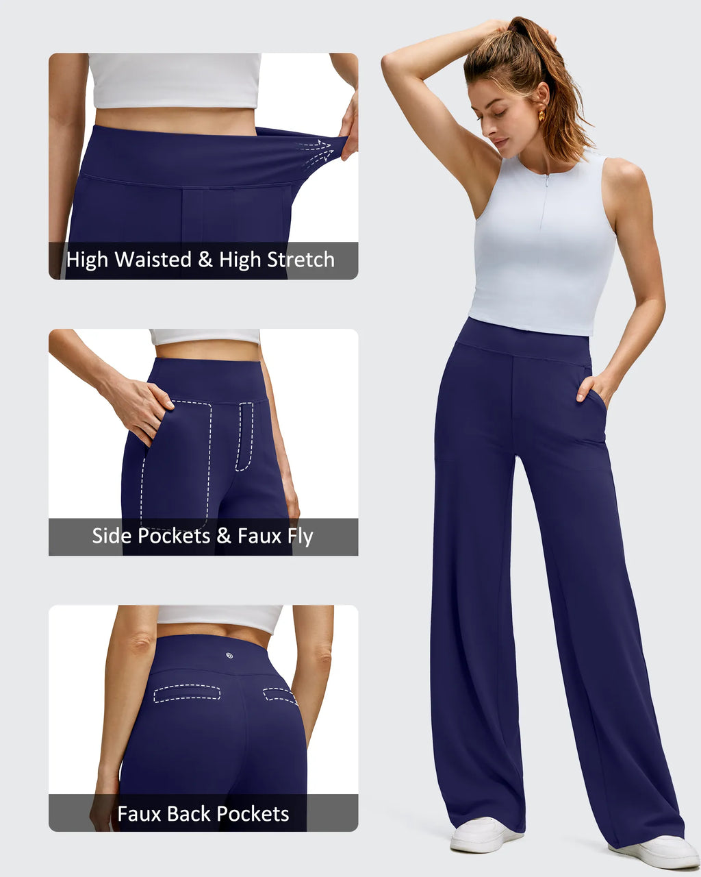 BareFeel High Stretch Wide Leg Yoga Pants