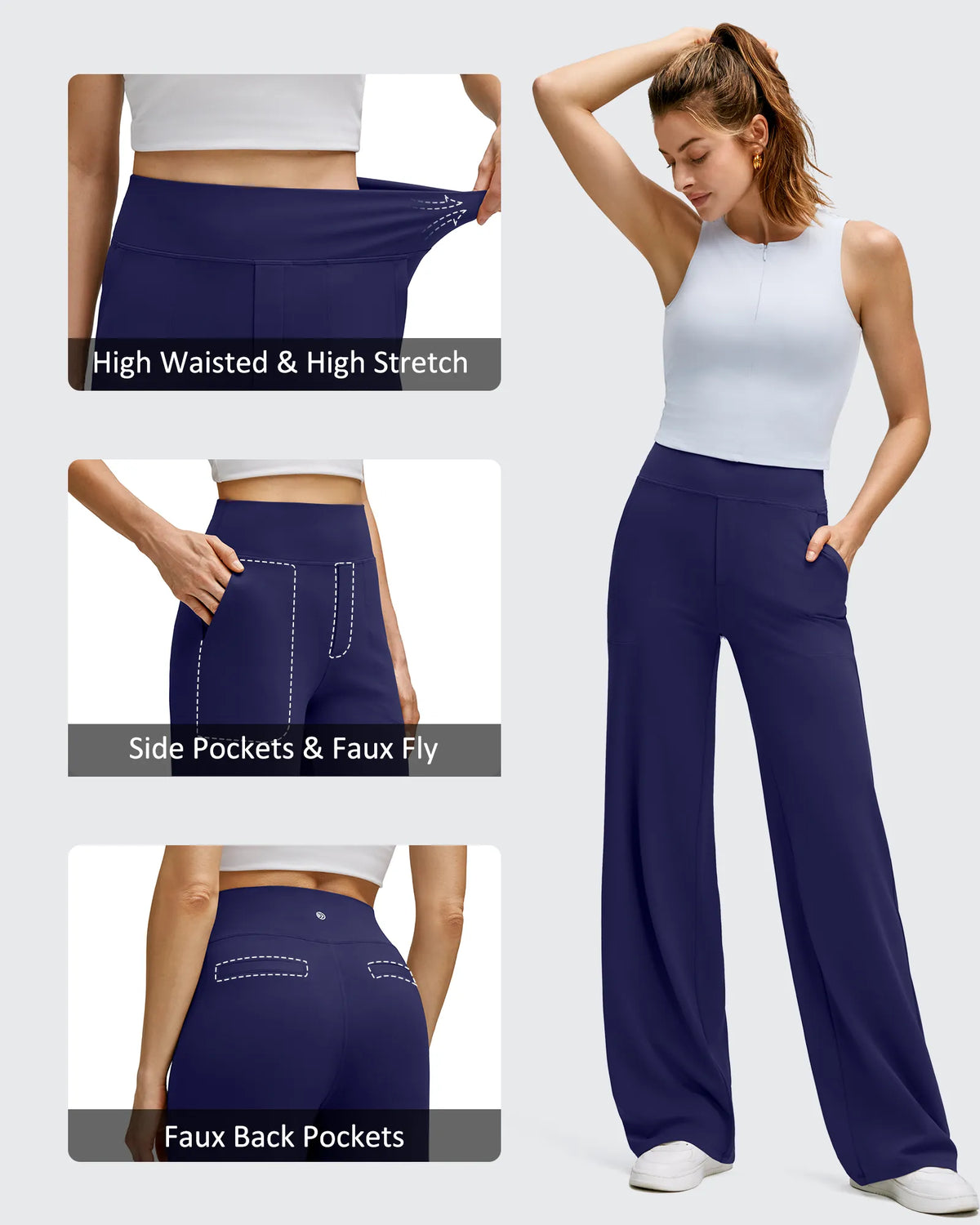 BareFeel High Stretch Wide Leg Yoga Pants