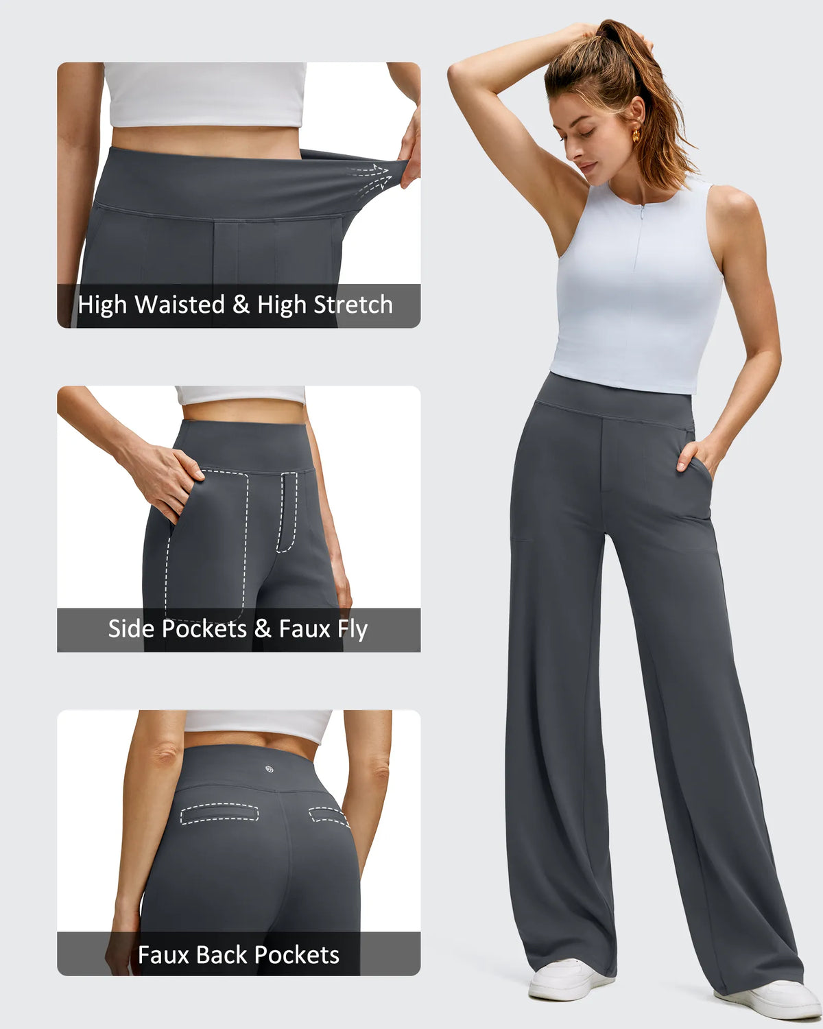 BareFeel High Stretch Wide Leg Yoga Pants