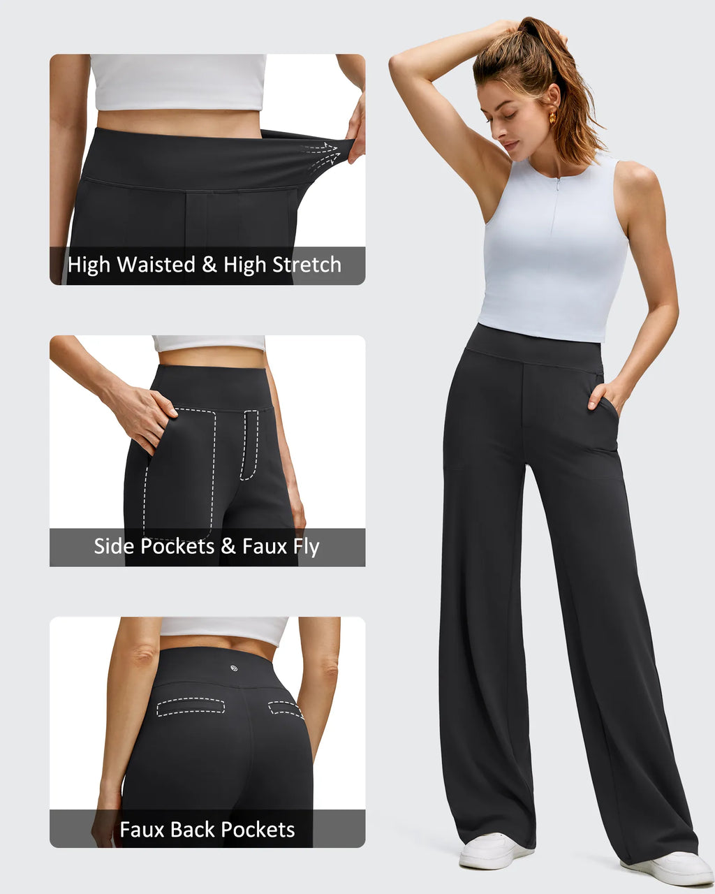 BareFeel High Stretch Wide Leg Yoga Pants