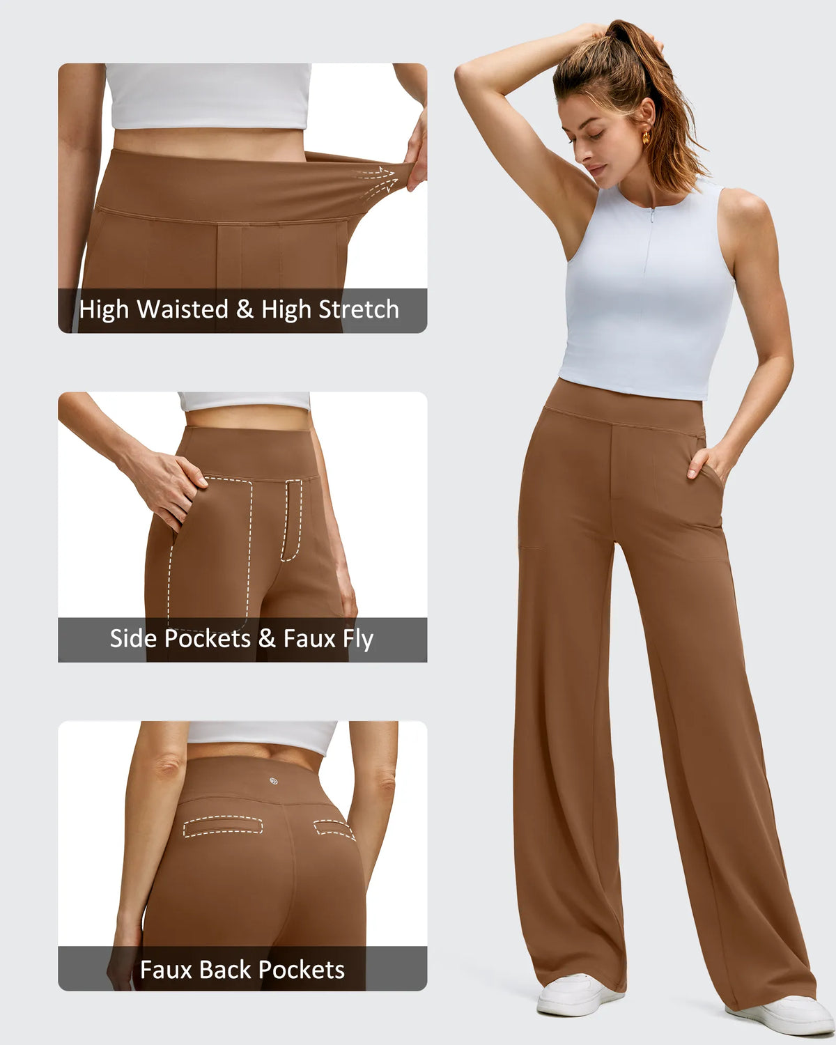 BareFeel High Stretch Wide Leg Yoga Pants