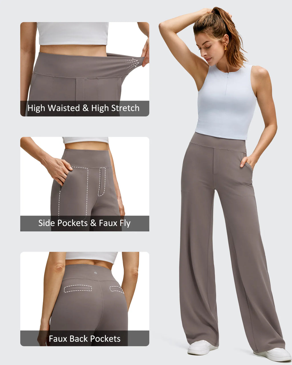 BareFeel High Stretch Wide Leg Yoga Pants