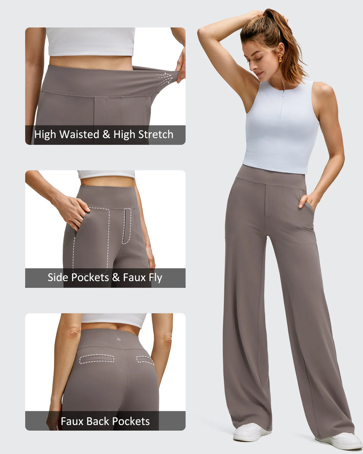 BareFeel High Stretch Wide Leg Yoga Pants