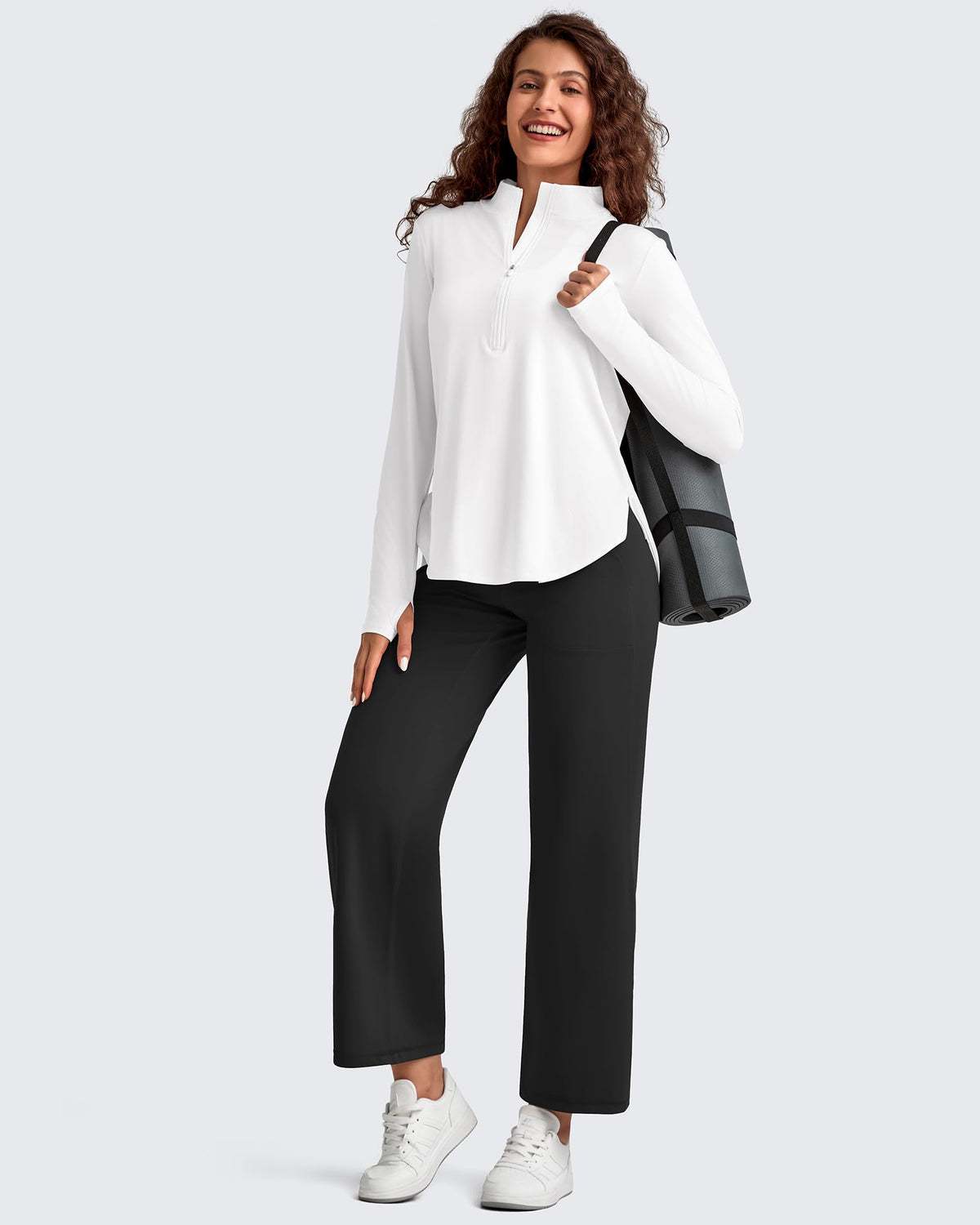 BareFeel High Waist Wide Leg Ankle Length Pants