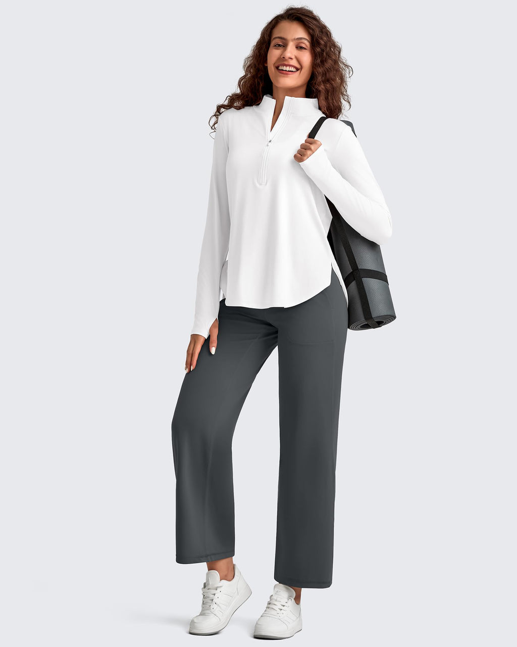 BareFeel High Waist Wide Leg Ankle Length Pants