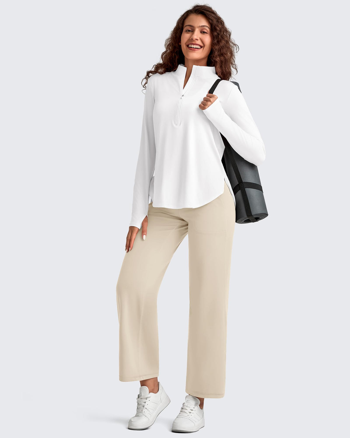 BareFeel High Waist Wide Leg Ankle Length Pants