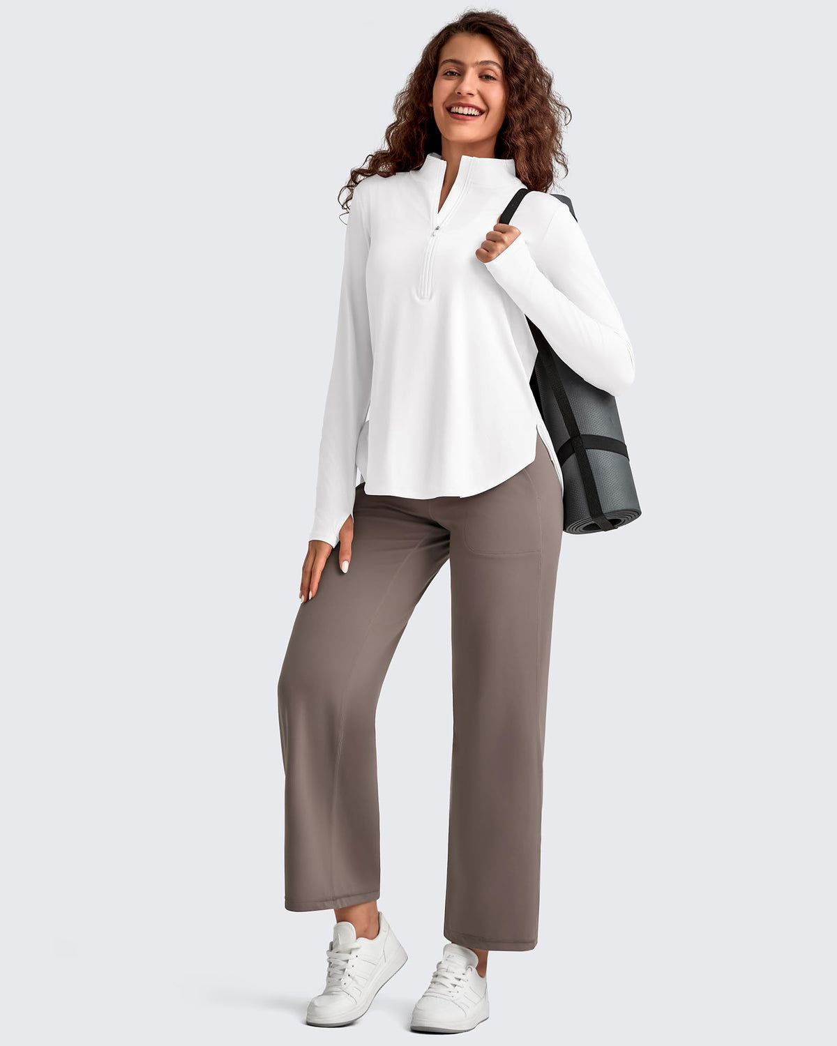 BareFeel High Waist Wide Leg Ankle Length Pants