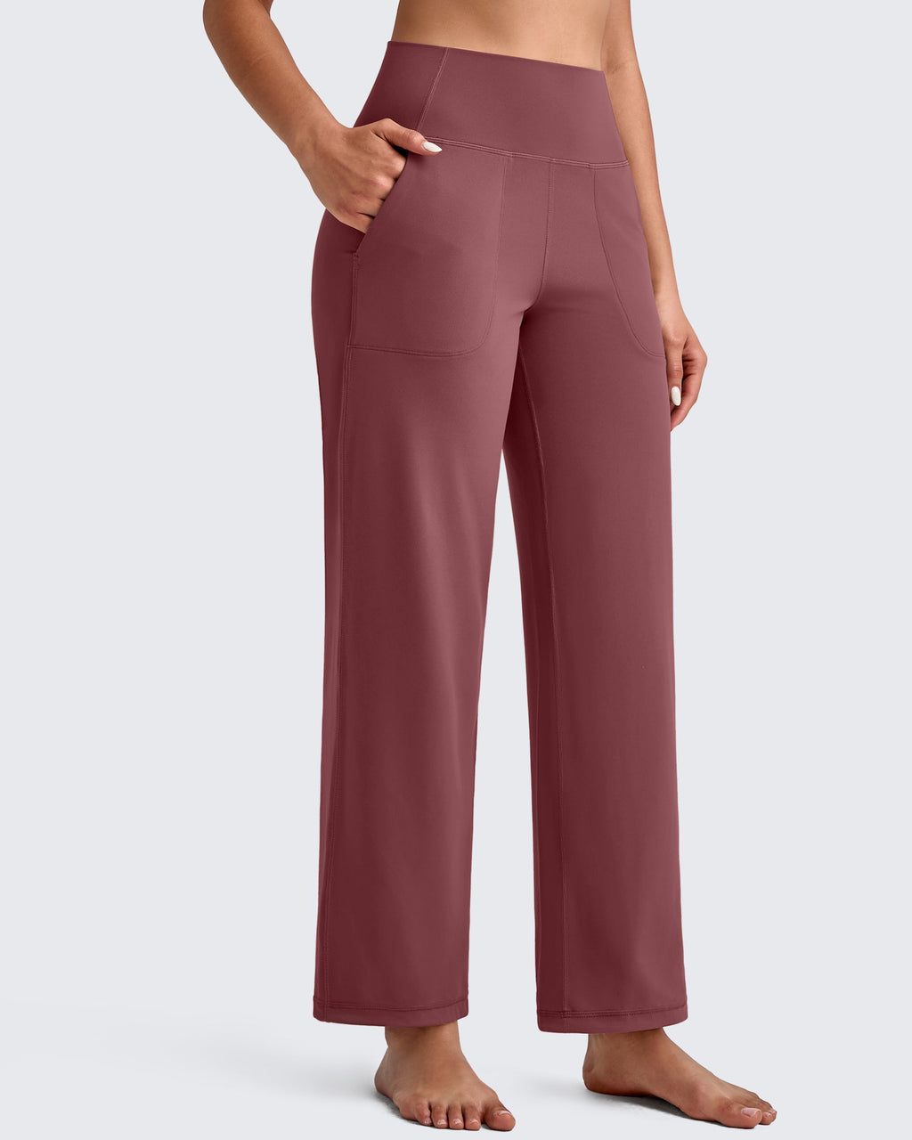 BareFeel High Waist Wide Leg Ankle Length Pants