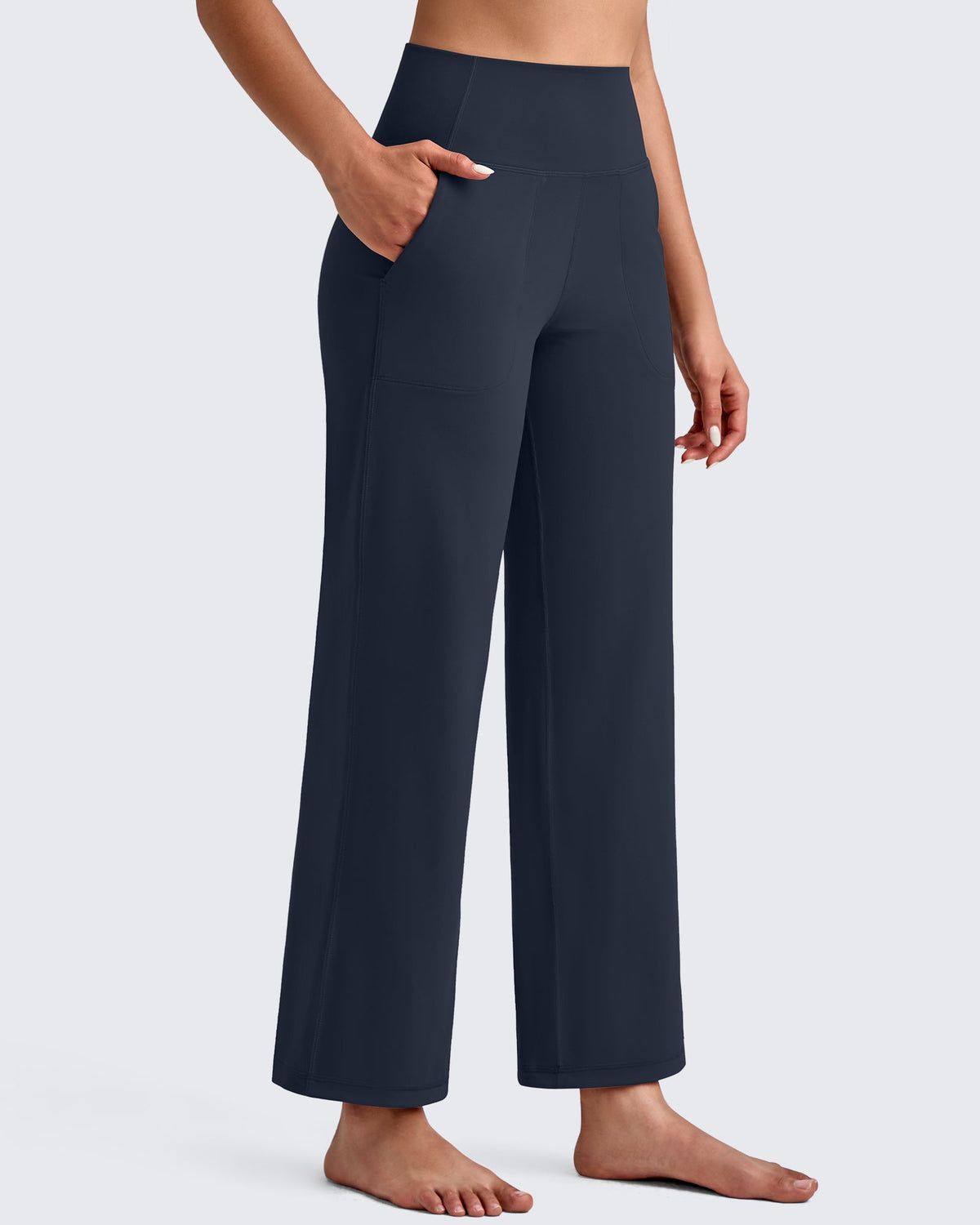 BareFeel High Waist Wide Leg Ankle Length Pants