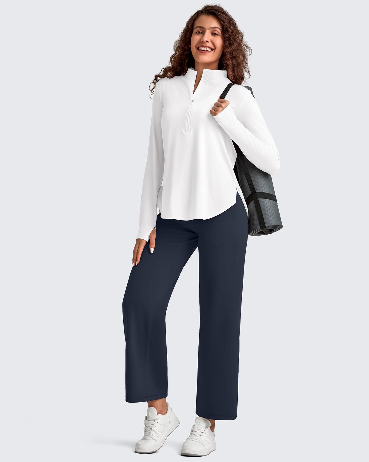 BareFeel High Waist Wide Leg Ankle Length Pants