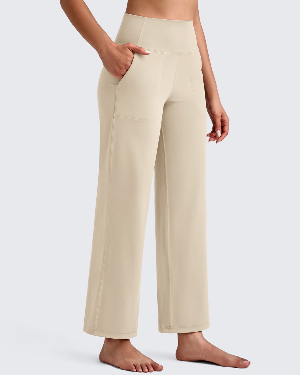 BareFeel High Waist Wide Leg Ankle Length Pants