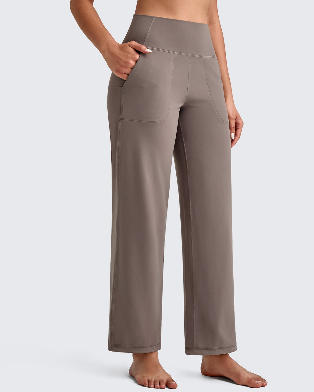 BareFeel High Waist Wide Leg Ankle Length Pants
