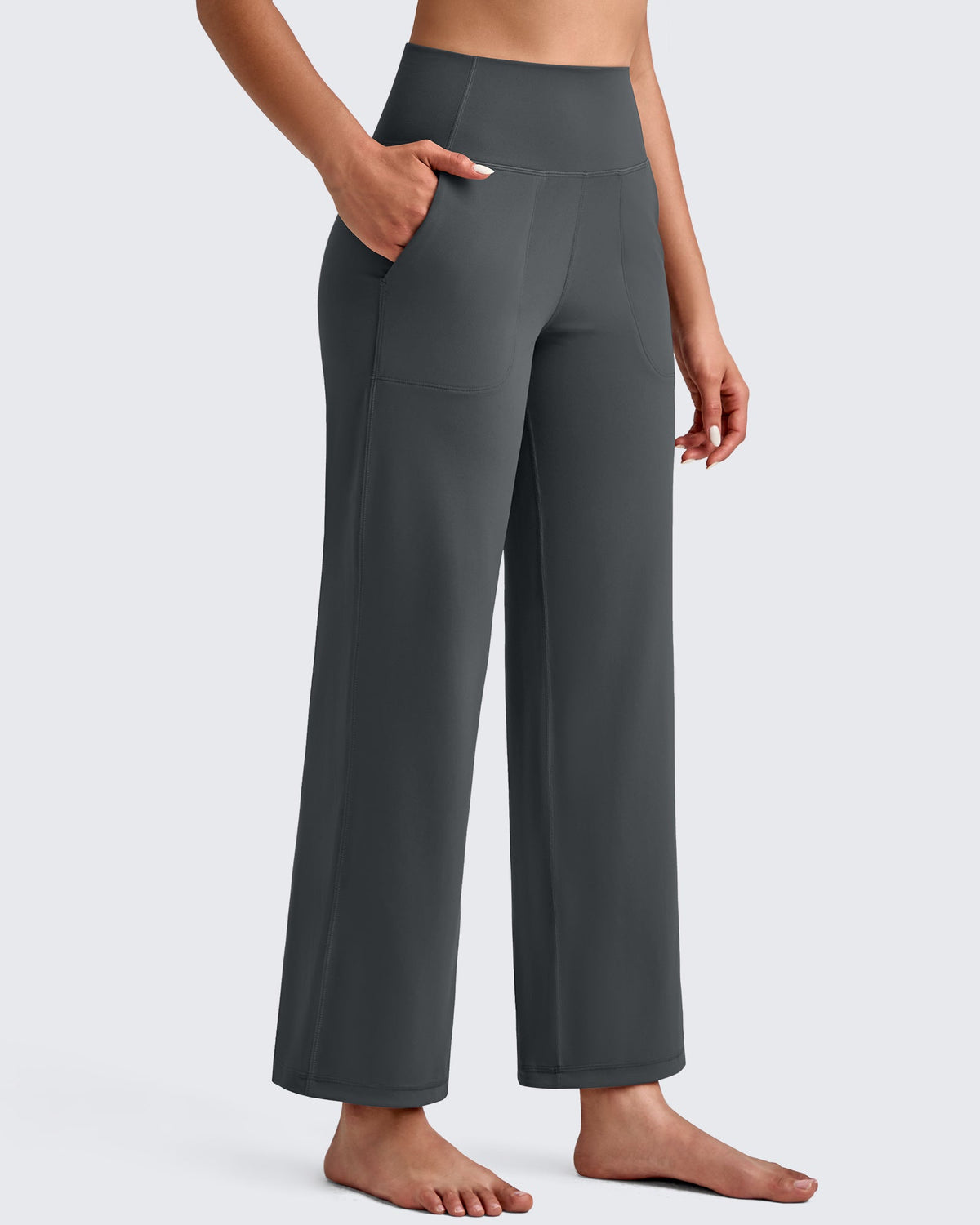 BareFeel High Waist Wide Leg Ankle Length Pants