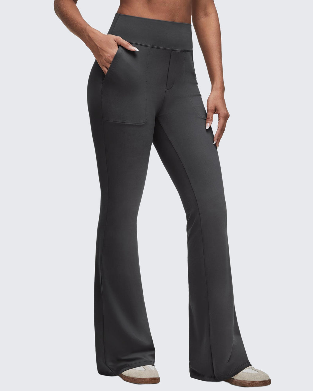 BareFeel High Waisted Pockets Flare Dress Pants