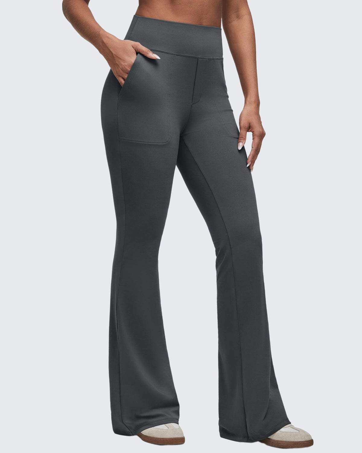 BareFeel High Waisted Pockets Flare Dress Pants